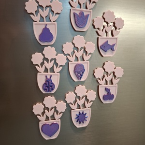 Virágcserép mágnes - otthon & életmód - konyhafelszerelés, tálalás - konyhai dekoráció - hűtőmágnes - Meska.hu