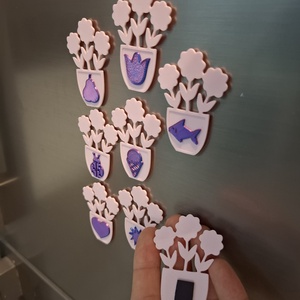 Virágcserép mágnes - Meska.hu