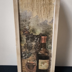 Bortartó díszdoboz , Otthon & Életmód, Konyhafelszerelés, tálalás, Tálalás, Bortartó, Decoupage, transzfer és szalvétatechnika, Festett tárgyak, MESKA