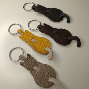 Macskás bőr kulcstartó , Táska & Tok, Kulcstartó & Táskadísz, Kulcstartó, Bőrművesség, MESKA