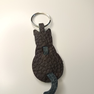 Macskás bőr kulcstartó  - táska & tok - kulcstartó & táskadísz - kulcstartó - Meska.hu