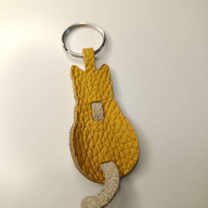 Macskás bőr kulcstartó  - táska & tok - kulcstartó & táskadísz - kulcstartó - Meska.hu