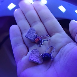 Szív alakú fülbevaló  - ékszer - fülbevaló - lógó fülbevaló - Meska.hu