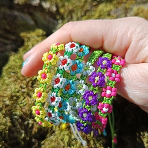 Páros anya lánya karkötő � Anyák napi ajándék �Virágos karkötő  - ruha & divat - páros szett - anya-lánya szett - Meska.hu