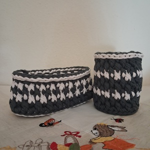 Egyedi új horgolt tároló szett, Otthon & Életmód, Tárolás & Rendszerezés, Íróasztali tároló, Horgolás, MESKA