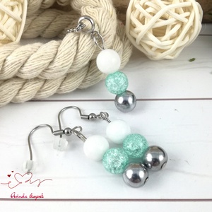 Gondoskodás menta hegyikristály hematit jade ásvány nyaklánc fülbevaló orvosi fém nemesacél szerelékkel - ékszer - ékszerszett - Meska.hu