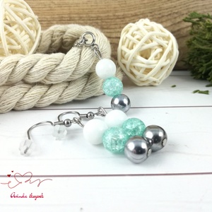 Gondoskodás menta hegyikristály hematit jade ásvány nyaklánc fülbevaló orvosi fém nemesacél szerelékkel - ékszer - ékszerszett - Meska.hu