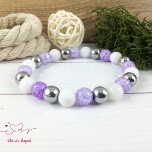 Gondoskodás lila hegyikristály hematit jade ásvány karkötő -  - Meska.hu