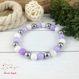 Gondoskodás lila hegyikristály hematit jade ásvány karkötő -  - Meska.hu