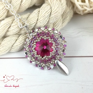 Csillogó álmok magenta swarovski nyaklánc egyedi kristály esküvő alkalmi koszorúslány örömanya menyasszony násznagy - esküvő - ékszer - nyaklánc - Meska.hu