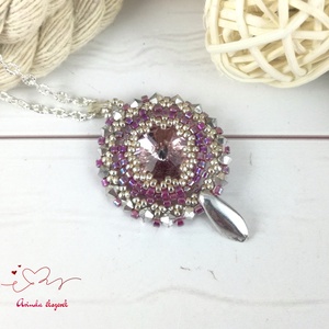 Csillogó álmok viola swarovski nyaklánc egyedi kristály esküvő alkalmi koszorúslány örömanya menyasszony násznagy - esküvő - ékszer - nyaklánc - Meska.hu