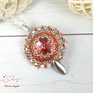 Csillogó álmok narancs swarovski nyaklánc egyedi kristály esküvő alkalmi koszorúslány örömanya menyasszony násznagy - esküvő - ékszer - nyaklánc - Meska.hu