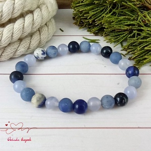 Szodalit jade és kalcedon ásvány karkötő - ékszer - karkötő - gyöngyös karkötő - Meska.hu Szodalit jade és kalcedon ásvány karkötő - ékszer - karkötő - gyöngyös karkötő - Meska.hu