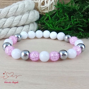 Gondoskodás pink  hegyikristály hematit jade ásvány karkötő, Ékszer, Karkötő, Ásványkarkötő, Ékszerkészítés, Gyöngyfűzés, gyöngyhímzés, MESKA