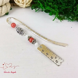 Piros vonalzó szabócenti könyvjelző  - könyv & zene - könyvjelző - Meska.hu