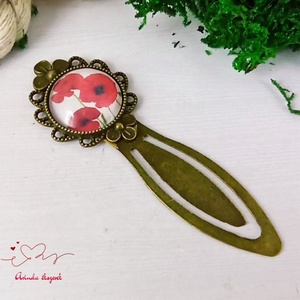 Pipacs üveglencsés könyvjelző egyedi ajándék ballagásra évzáróra pedagógusnak születésnapra névnapra nőnek lánynak  - könyv & zene - könyvjelző - Meska.hu