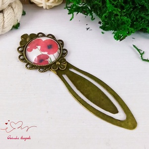 Pipacs üveglencsés könyvjelző egyedi ajándék ballagásra évzáróra pedagógusnak születésnapra névnapra nőnek lánynak  - könyv & zene - könyvjelző - Meska.hu