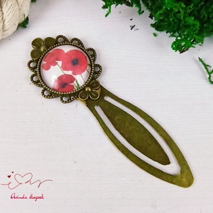 Pipacs üveglencsés könyvjelző egyedi ajándék ballagásra évzáróra pedagógusnak születésnapra névnapra nőnek lánynak  - könyv & zene - könyvjelző - Meska.hu