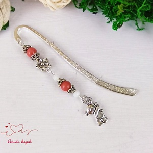 Piros maci könyvjelző egyedi ajándék ballagásra évzáróra pedagógusnak születésnapra névnapra nőnek lánynak  - könyv & zene - könyvjelző - Meska.hu