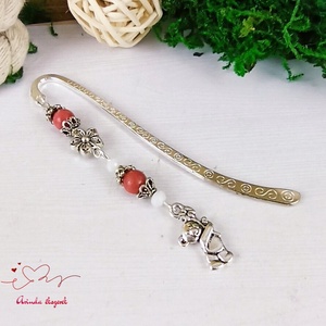 Piros maci könyvjelző egyedi ajándék ballagásra évzáróra pedagógusnak születésnapra névnapra nőnek lánynak  - könyv & zene - könyvjelző - Meska.hu