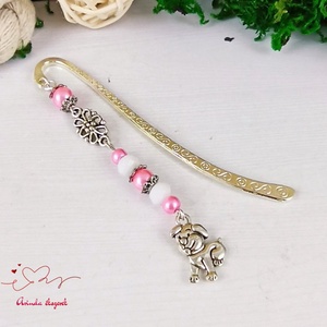 Rózsaszín kutya könyvjelző egyedi ajándék ballagásra évzáróra pedagógusnak születésnapra névnapra nőnek lánynak  - könyv & zene - könyvjelző - Meska.hu