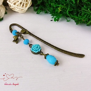 Kék rózsa könyvjelző egyedi ajándék ballagásra évzáróra pedagógusnak születésnapra névnapra nőnek lánynak  - könyv & zene - könyvjelző - Meska.hu