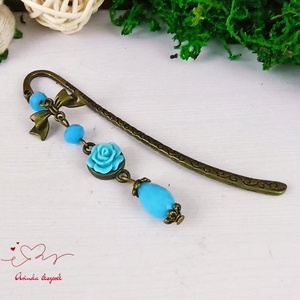 Kék rózsa könyvjelző egyedi ajándék ballagásra évzáróra pedagógusnak születésnapra névnapra nőnek lánynak  - könyv & zene - könyvjelző - Meska.hu