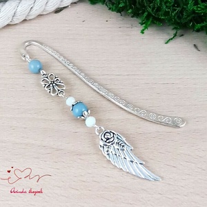 Szürke angyalszárny könyvjelző egyedi ajándék ballagásra évzáróra pedagógusnak születésnapra névnapra nőnek lánynak  - ékszer - fülbevaló - lógós kerek fülbevaló - Meska.hu