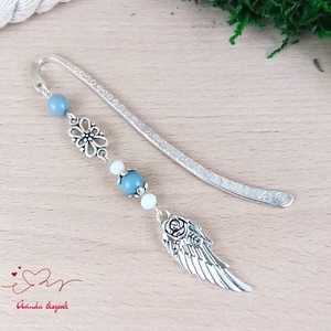 Szürke angyalszárny könyvjelző egyedi ajándék ballagásra évzáróra pedagógusnak születésnapra névnapra nőnek lánynak  - ékszer - fülbevaló - lógós kerek fülbevaló - Meska.hu