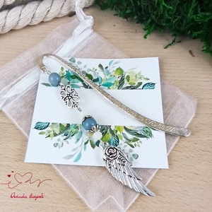 Szürke angyalszárny könyvjelző egyedi ajándék ballagásra évzáróra pedagógusnak születésnapra névnapra nőnek lánynak  - ékszer - fülbevaló - lógós kerek fülbevaló - Meska.hu