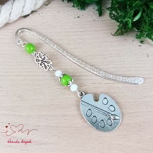 Zöld festőpaletta könyvjelző egyedi ajándék ballagásra évzáróra pedagógusnak születésnapra névnapra nőnek lánynak  - könyv & zene - könyvjelző - Meska.hu