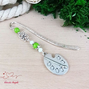 Zöld festőpaletta könyvjelző egyedi ajándék ballagásra évzáróra pedagógusnak születésnapra névnapra nőnek lánynak  - könyv & zene - könyvjelző - Meska.hu