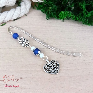 Sötétkék szív könyvjelző egyedi ajándék ballagásra évzáróra pedagógusnak születésnapra névnapra nőnek lánynak  - könyv & zene - könyvjelző - Meska.hu