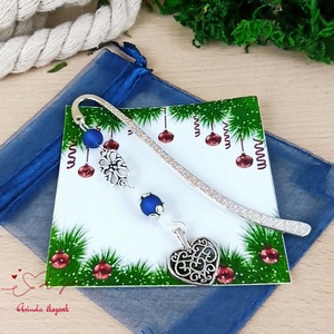 Sötétkék szív könyvjelző egyedi ajándék ballagásra évzáróra pedagógusnak születésnapra névnapra nőnek lánynak  - könyv & zene - könyvjelző - Meska.hu