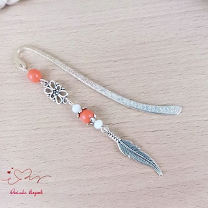 Narancssárga toll könyvjelző egyedi ajándék ballagásra évzáróra pedagógusnak születésnapra névnapra nőnek lánynak  - könyv & zene - könyvjelző - Meska.hu