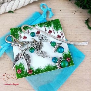 Krizokolla ásvány angyal könyvjelző kulcstartó táskadísz szett pedagógusnak évzáróra karácsonyra szülinapra névnapra - könyv & zene - könyvjelző - Meska.hu