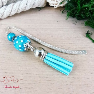 Türkizkék pöttyös könyvjelző egyedi ajándék ballagásra évzáróra pedagógusnak születésnapra névnapra nőnek lánynak  - könyv & zene - könyvjelző - Meska.hu