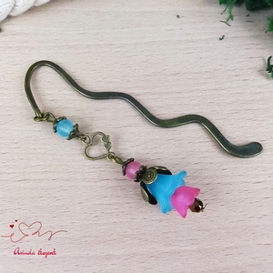Türkiz-pink virág könyvjelző egyedi ajándék ballagásra évzáróra pedagógusnak születésnapra névnapra nőnek lánynak  - könyv & zene - könyvjelző - Meska.hu