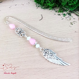 Rózsaszín angyalszárny könyvjelző egyedi ajándék ballagásra évzáróra pedagógusnak születésnapra névnapra nőnek lánynak  - könyv & zene - könyvjelző - Meska.hu