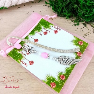 Rózsaszín angyalszárny könyvjelző egyedi ajándék ballagásra évzáróra pedagógusnak születésnapra névnapra nőnek lánynak  - könyv & zene - könyvjelző - Meska.hu