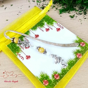 Sárga maci könyvjelző egyedi ajándék ballagásra évzáróra pedagógusnak születésnapra névnapra nőnek lánynak  - könyv & zene - könyvjelző - Meska.hu