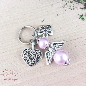Flamingó tekla angyal kulcstartó táskadísz anyának mamának keresztanyának  - táska & tok - kulcstartó & táskadísz - kulcstartó - Meska.hu