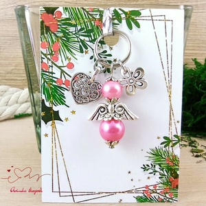 Pink tekla angyal kulcstartó táskadísz anyának mamának keresztanyának  - táska & tok - kulcstartó & táskadísz - kulcstartó - Meska.hu