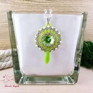 Csillogó álmok világoszöld swarovski nyaklánc egyedi kristály esküvő alkalmi koszorúslány örömanya menyasszony násznagy - esküvő - ékszer - nyaklánc - Meska.hu