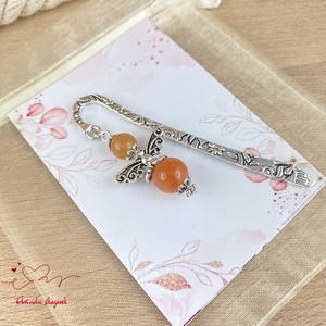 Narancs aventurin angyal könyvjelző egyedi ajándék ballagásra évzáróra pedagógusnak születésnapra névnapra nőnek lánynak - könyv & zene - könyvjelző - Meska.hu