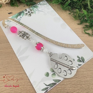 Pink festőpaletta könyvjelző , Könyv & Zene, Könyvjelző, Ékszerkészítés, Gyöngyfűzés, gyöngyhímzés, MESKA