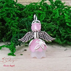 Angyalka medál rózsaszín 5 db-os csomagban ajándékkártyával karácsonyi apróság kollégának osztálytársnak vendégnek - karácsony - karácsonyi ajándékozás - karácsonyi képeslap, üdvözlőlap, ajándékkísérő - Meska.hu