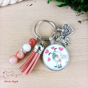 Vidám kutyus rózsaszín bojtos üveglencsés kulcstartó táskadísz , Táska & Tok, Kulcstartó & Táskadísz, Táskadísz, Ékszerkészítés, Gyöngyfűzés, gyöngyhímzés, MESKA