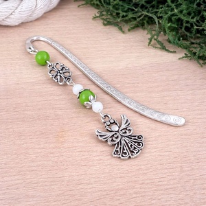 Zöld angyal könyvjelző  - könyv & zene - könyvjelző - Meska.hu