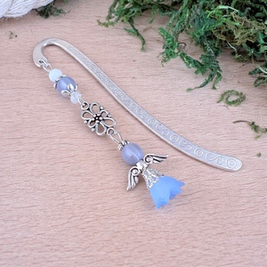 Sötétkék angyal könyvjelző , Könyv & Zene, Könyvjelző, Ékszerkészítés, Gyöngyfűzés, gyöngyhímzés, MESKA